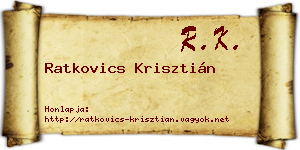 Ratkovics Krisztián névjegykártya