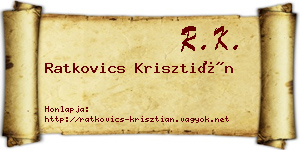 Ratkovics Krisztián névjegykártya